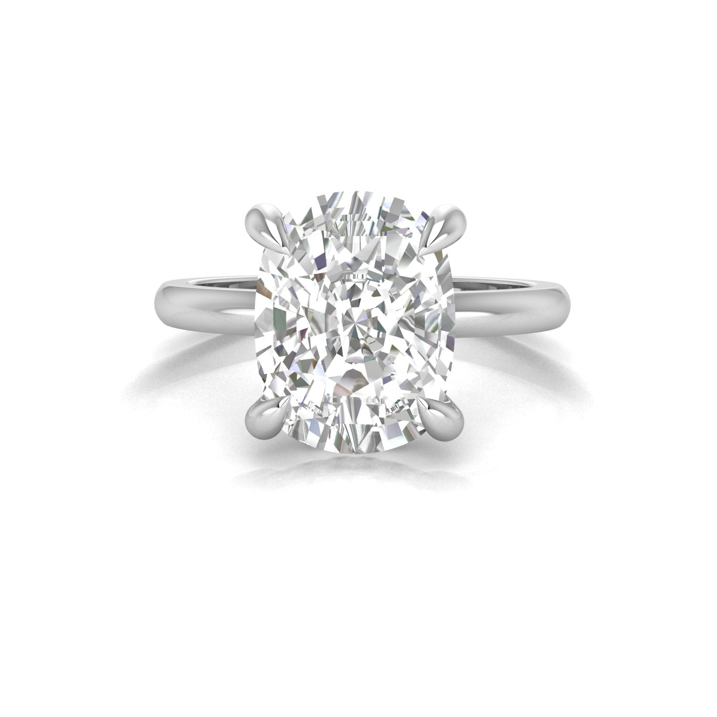 LONG CUSHION RING WITH HIDDEN HALO