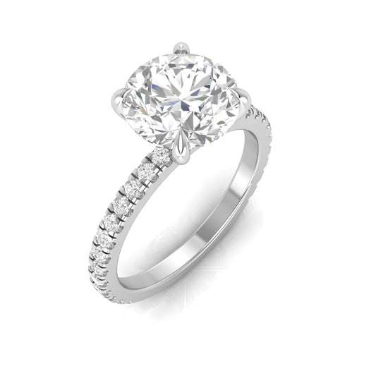 ROUND SOLITAIRE WITH PAVE RING
