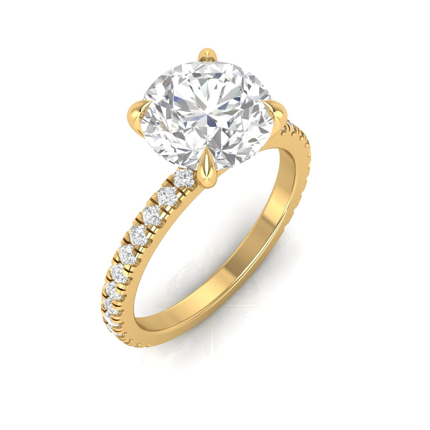 ROUND SOLITAIRE WITH PAVE RING