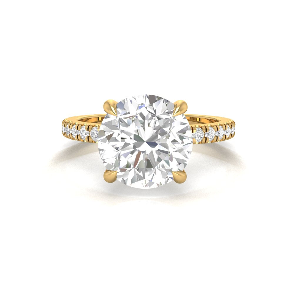 ROUND SOLITAIRE WITH PAVE RING