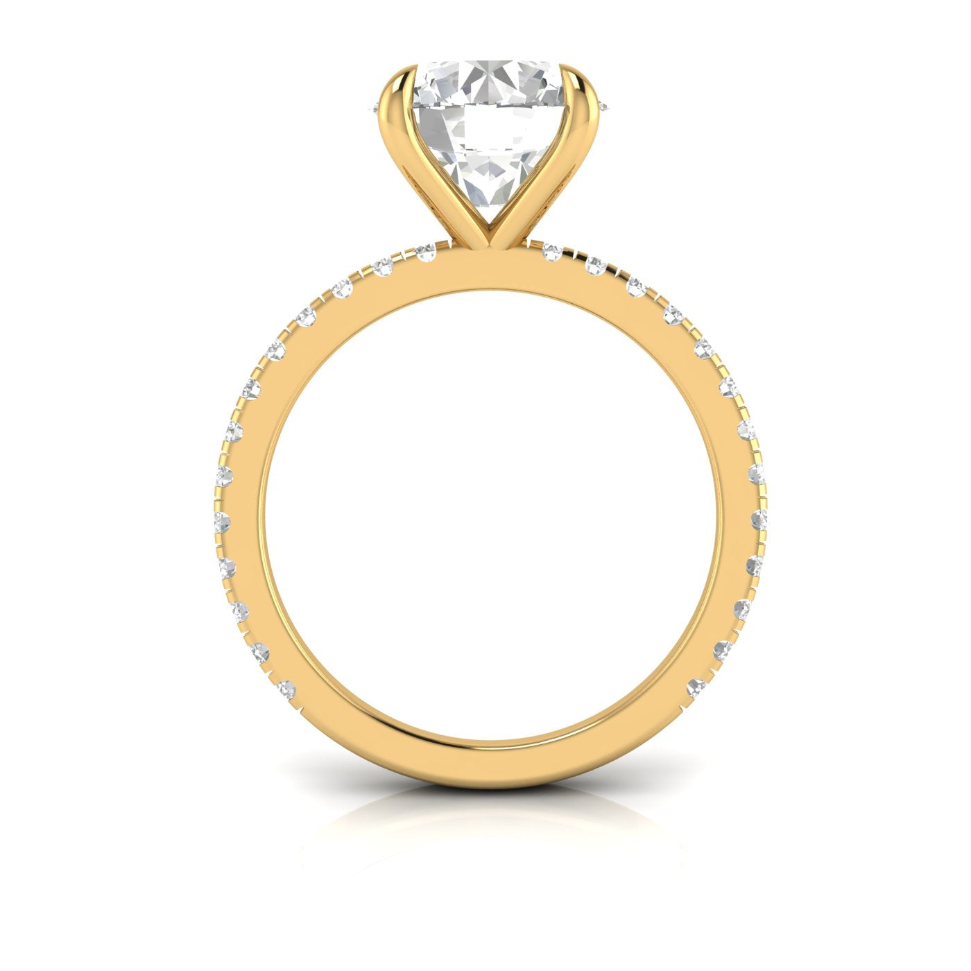 ROUND SOLITAIRE WITH PAVE RING