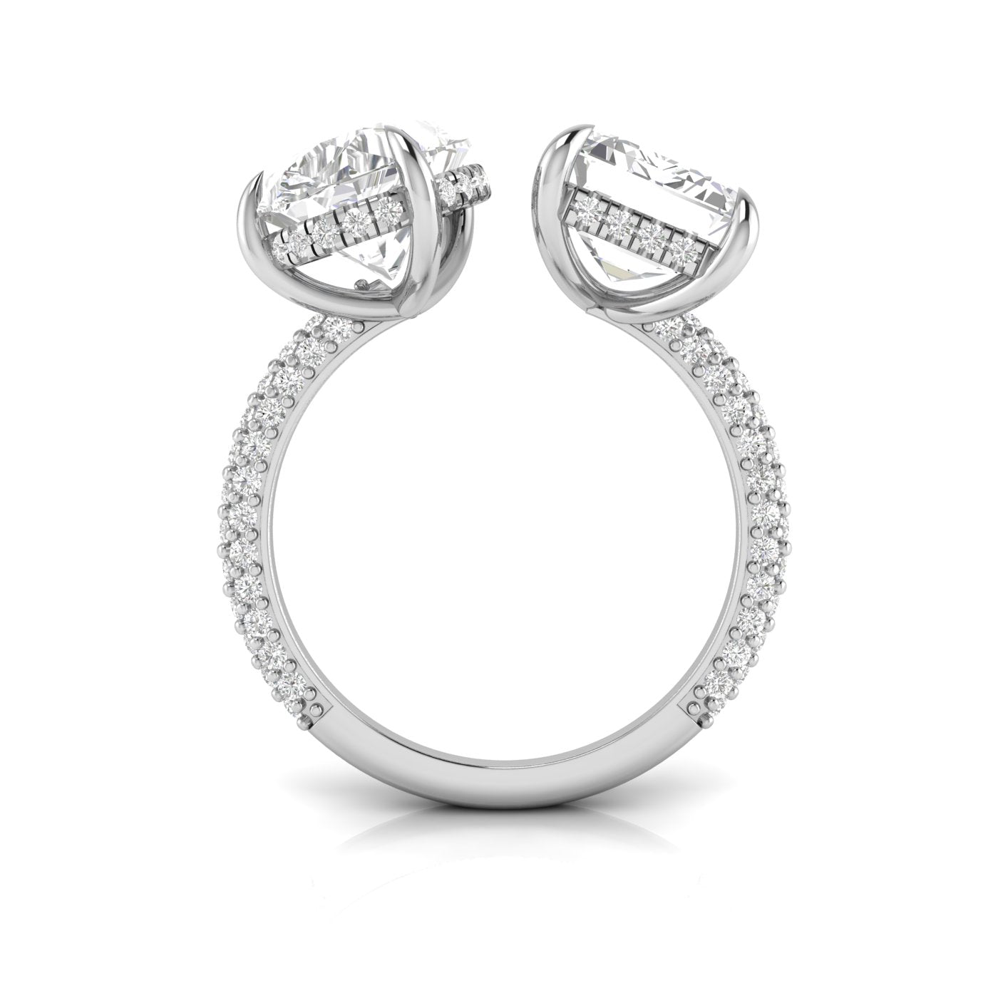 DOUBLE FANCY TRIO PAVE RING