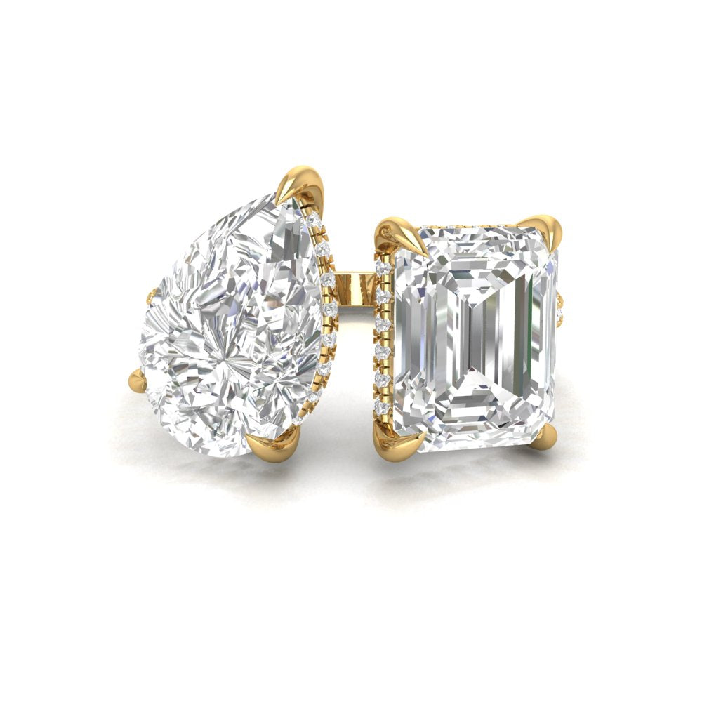 DOUBLE FANCY TRIO PAVE RING