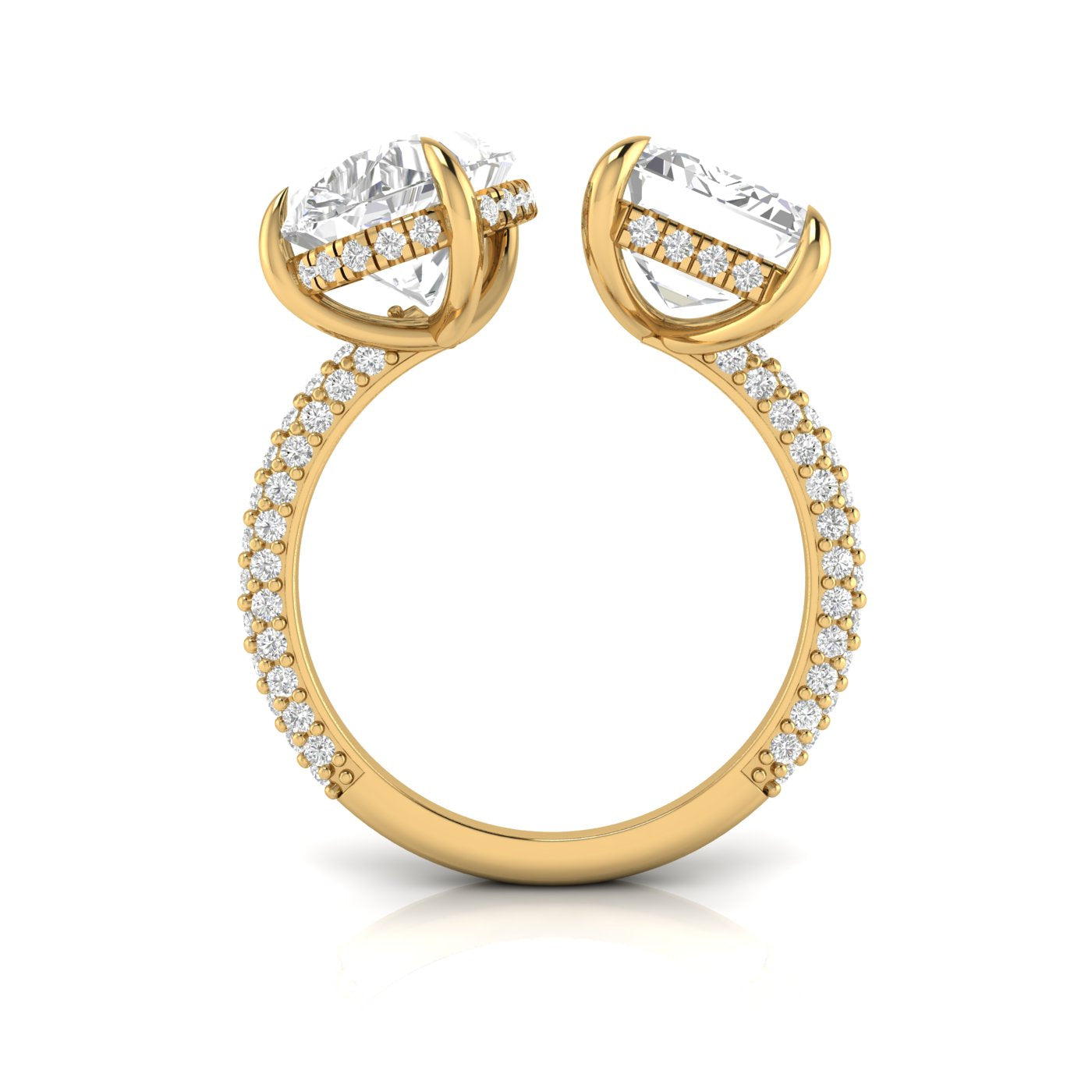 DOUBLE FANCY TRIO PAVE RING
