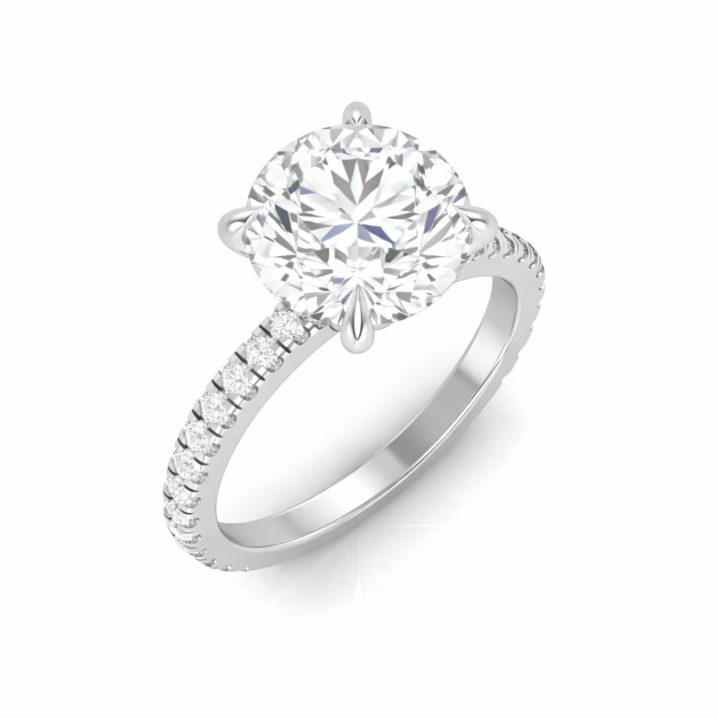 ROUND SOLITAIRE WITH PAVE RING