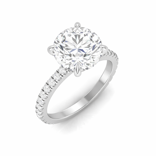 ROUND SOLITAIRE WITH PAVE RING