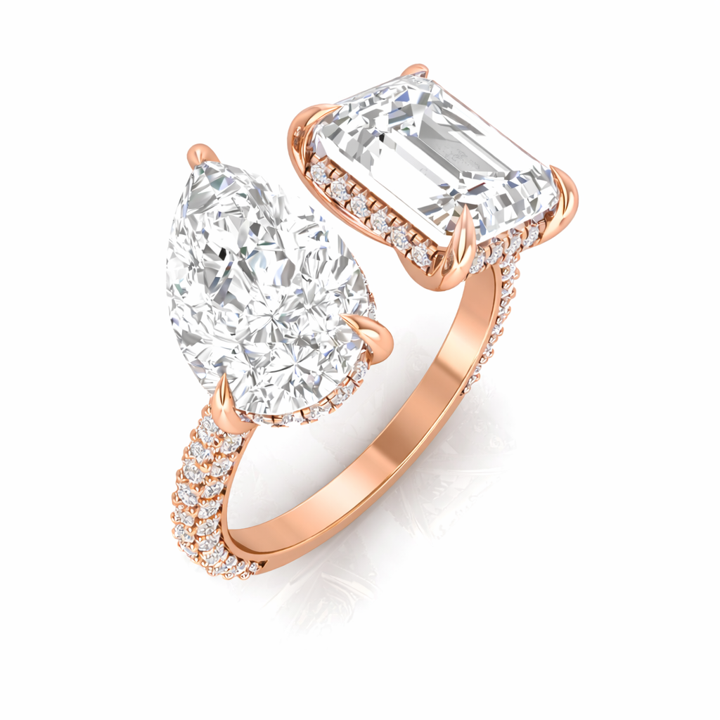 DOUBLE FANCY TRIO PAVE RING