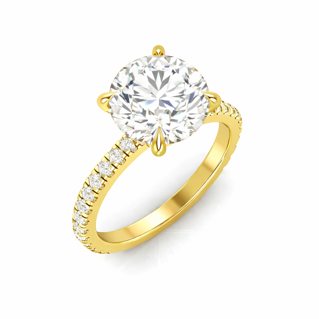 ROUND SOLITAIRE WITH PAVE RING