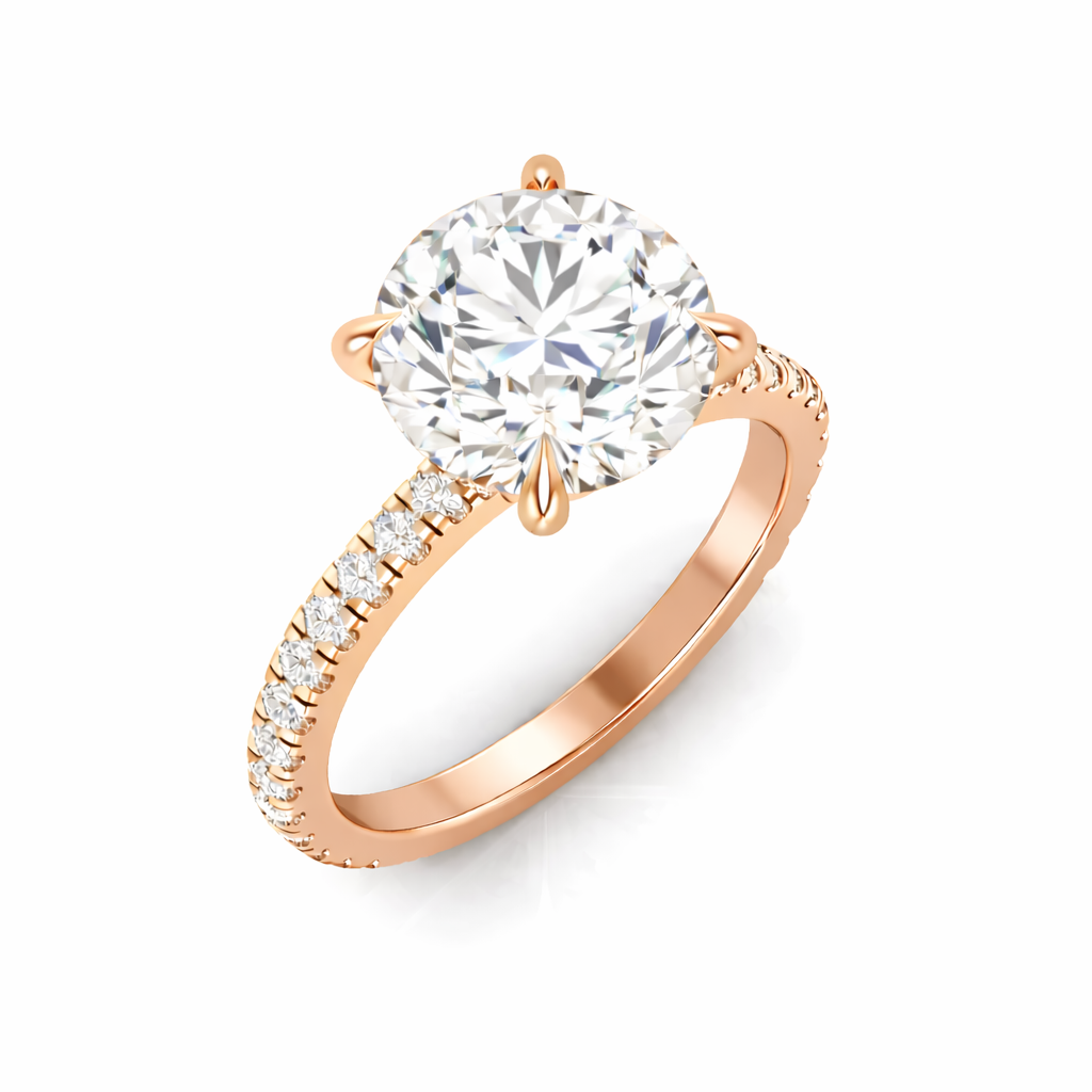 ROUND SOLITAIRE WITH PAVE RING