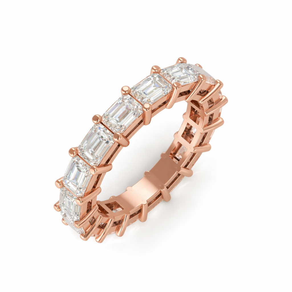 EMERALD BASKET ETERNITY BAND